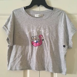 ✨NEW✨ Gilly Hicks Koala and Flamingo Gray Crop Top